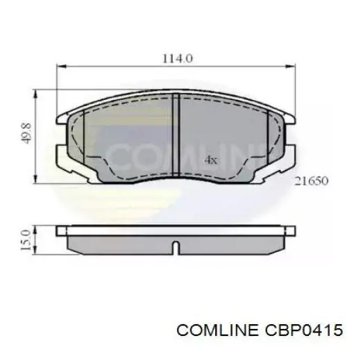 Передние тормозные колодки CBP0415 Comline