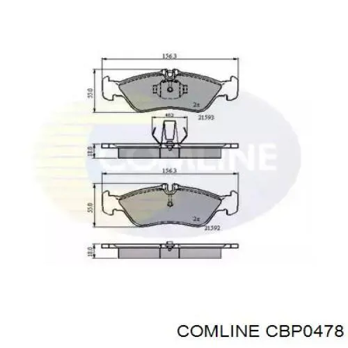 Колодки тормозные задние дисковые Comline CBP0478