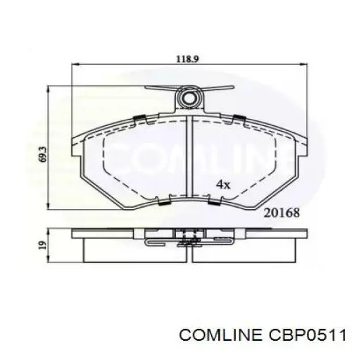 Колодки тормозные передние дисковые COMLINE CBP0511