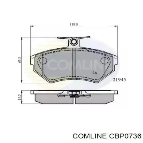 Передние тормозные колодки CBP0736 Comline