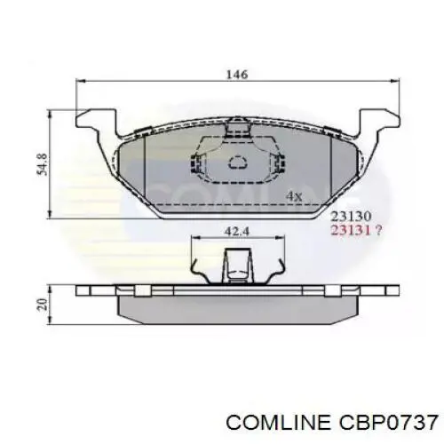 CBP0737 Comline колодки тормозные передние дисковые
