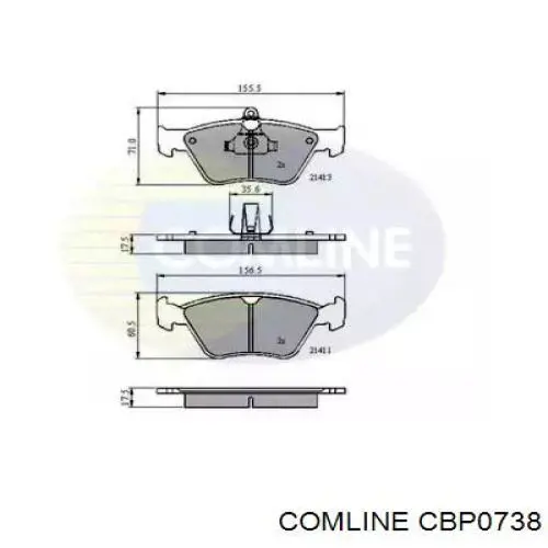 Передние тормозные колодки CBP0738 Comline