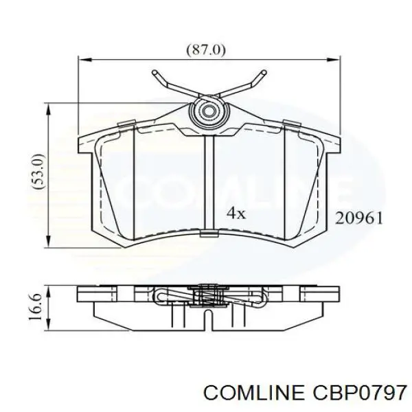 Колодки тормозные задние дисковые Comline CBP0797