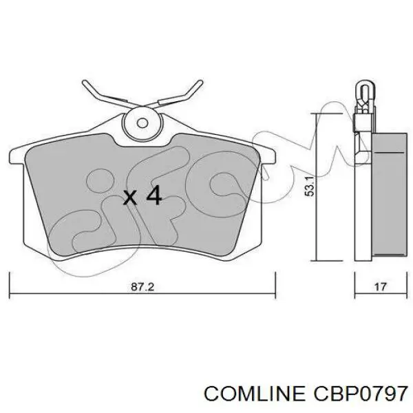 Sapatas do freio traseiras de disco Comline CBP0797 preço, a partir de 19,92 USD