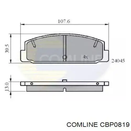 Задние тормозные колодки CBP0819 Comline