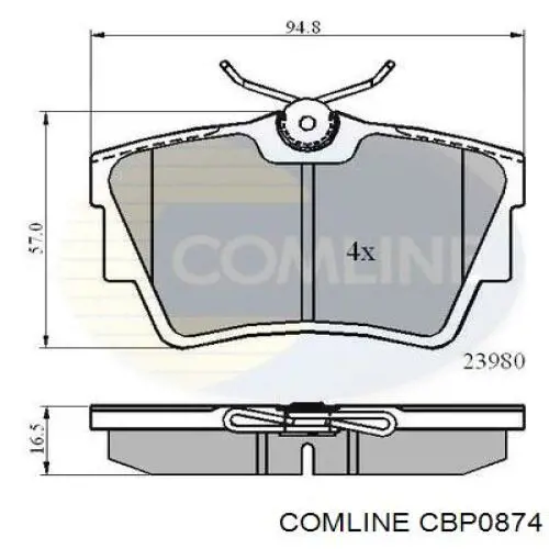 Колодки тормозные задние дисковые Comline CBP0874