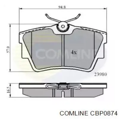 Pastillas de freno traseras CBP0874 Comline