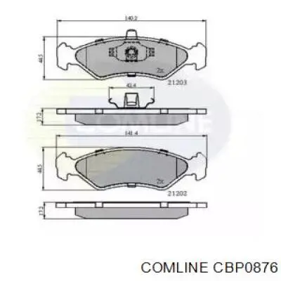 Передние тормозные колодки CBP0876 Comline