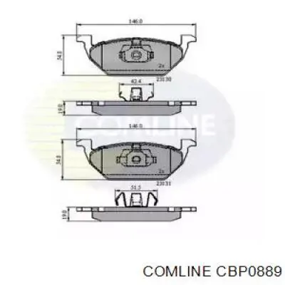 Передние тормозные колодки CBP0889 Comline