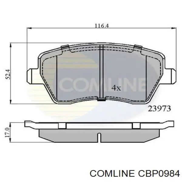 CBP0984 Comline колодки тормозные передние дисковые