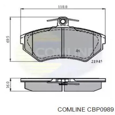 Передние тормозные колодки CBP0989 Comline