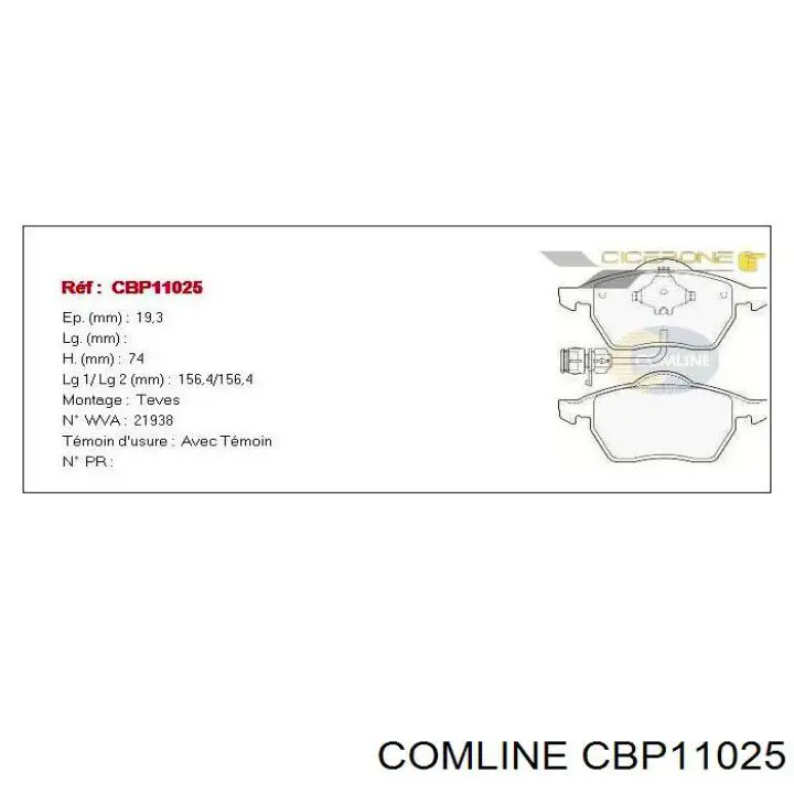 Колодки Comline CBP11025 цена, от 21.42 USD
