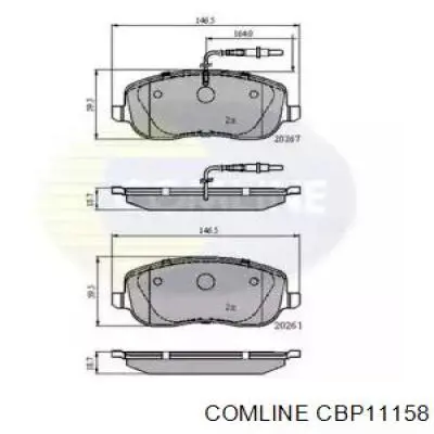 CBP11158 Comline sapatas do freio dianteiras de disco