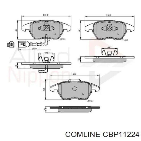 Pastillas de freno delanteras CBP11224 Comline