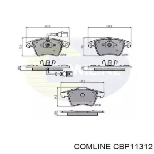 CBP11312 Comline передние тормозные колодки