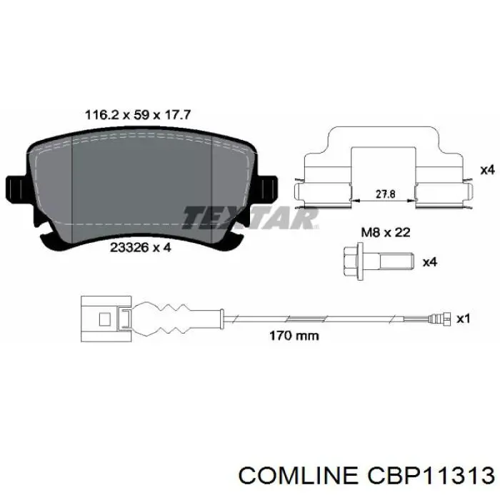Задние тормозные колодки CBP11313 Comline