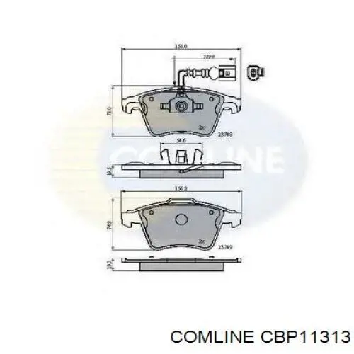 Колодки дисковые  Comline CBP11313 цена, от 17.41 USD