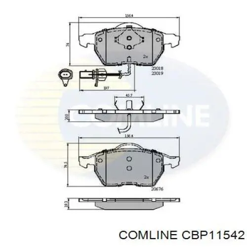 Pastillas de freno delanteras CBP11542 Comline