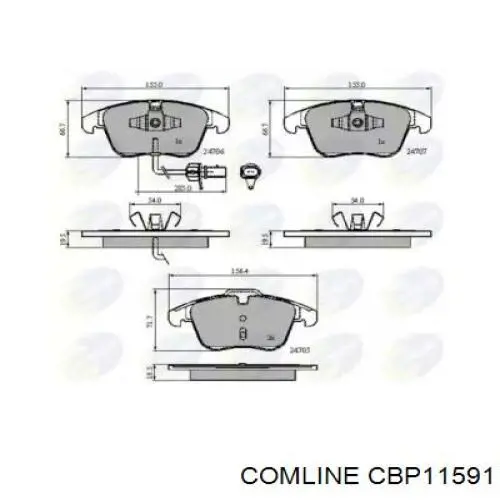 CBP11591 Comline Колодки передние