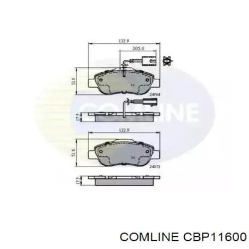 Передние тормозные колодки CBP11600 Comline