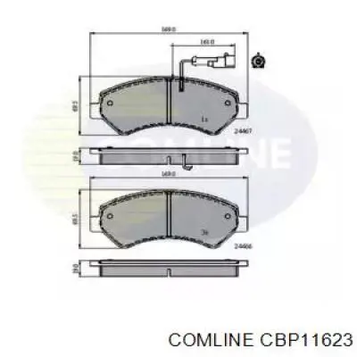 CBP11623 Comline sapatas do freio dianteiras de disco