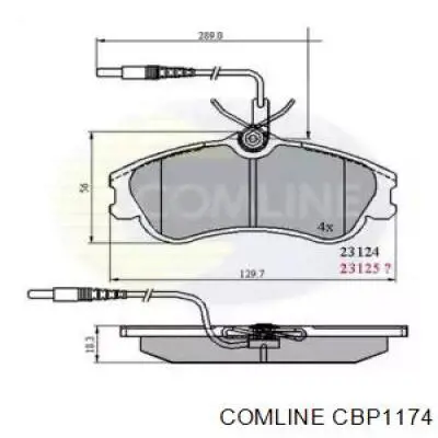 Передние тормозные колодки CBP1174 Comline