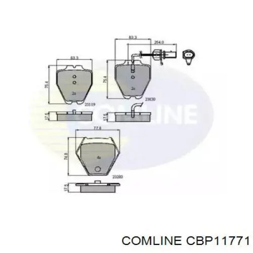 Передние тормозные колодки CBP11771 Comline