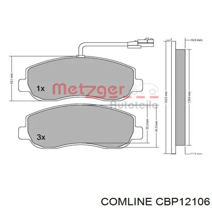 Передние тормозные колодки CBP12106 Comline