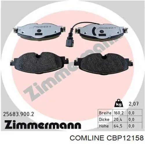 Передние тормозные колодки CBP12158 Comline