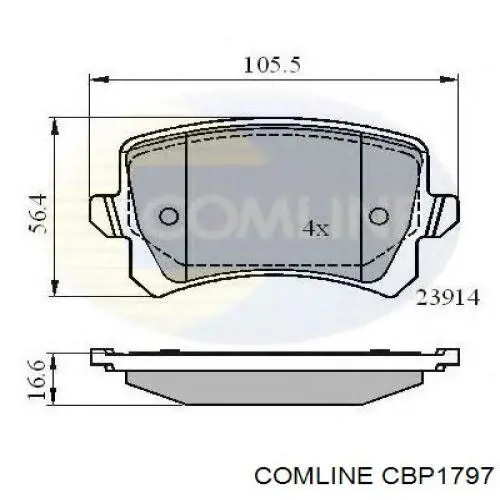 Задние дисковые колодки Comline CBP1797