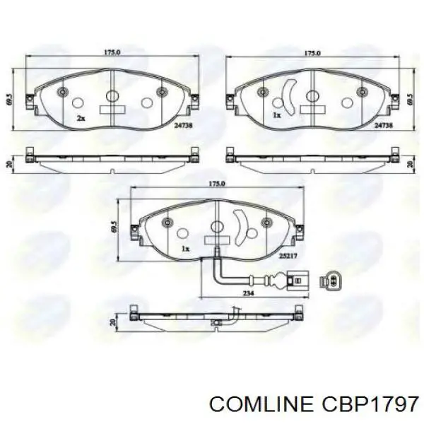 Купить CBP1797 Comline Колодки тормозные задние, дисковые