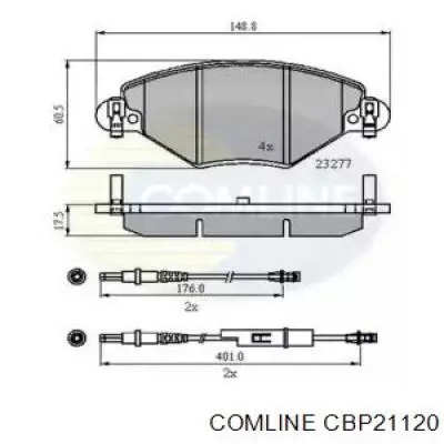 Передние тормозные колодки CBP21120 Comline