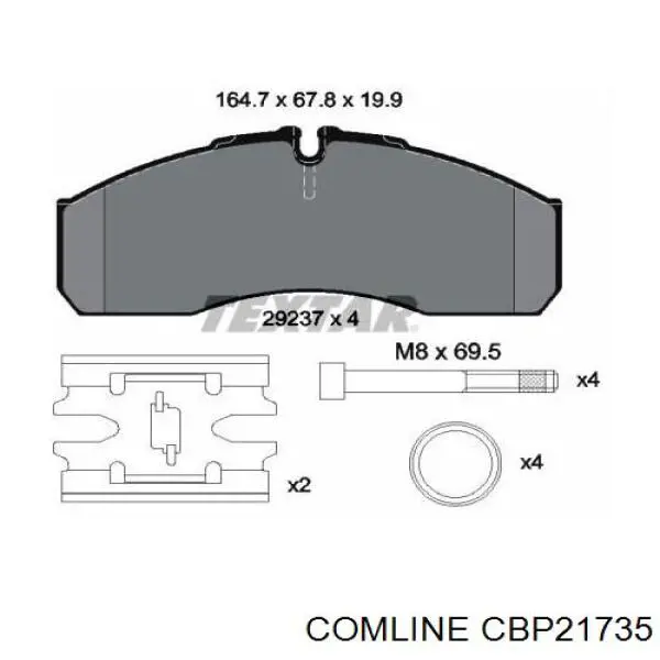 Передние тормозные колодки CBP21735 Comline