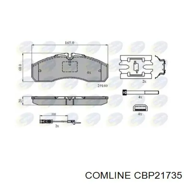 Передние тормозные колодки CBP21735 Comline