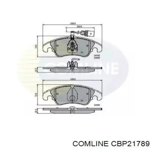 CBP21789 Comline sapatas do freio dianteiras de disco