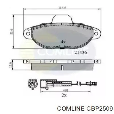 Передние тормозные колодки CBP2509 Comline