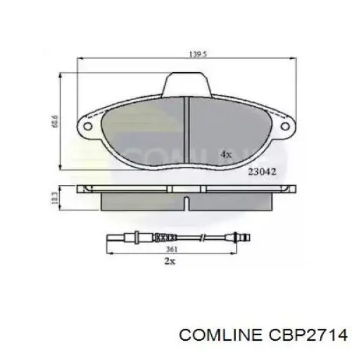 Передние тормозные колодки CBP2714 Comline