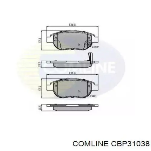 CBP31038 Comline передние тормозные колодки