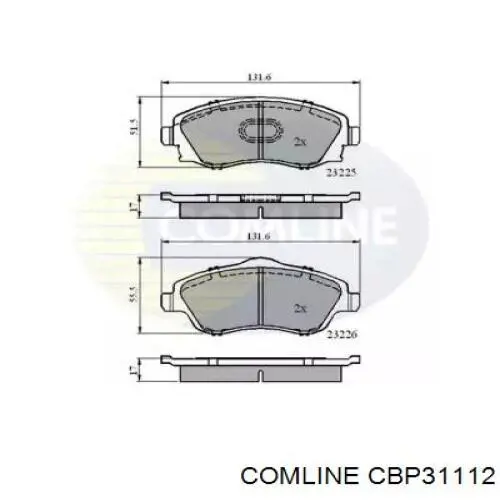 Передние тормозные колодки CBP31112 Comline