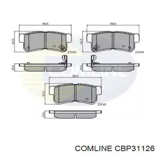 Задние тормозные колодки CBP31126 Comline