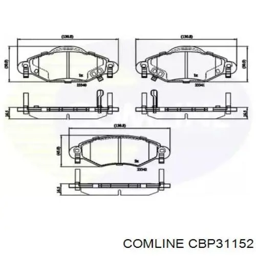 Передние тормозные колодки CBP31152 Comline