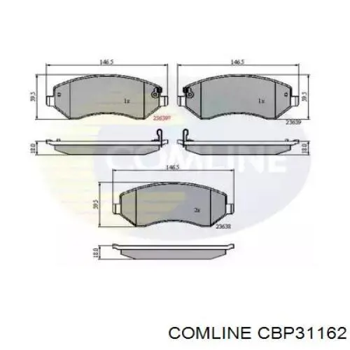 CBP31162 Comline колодки тормозные передние дисковые