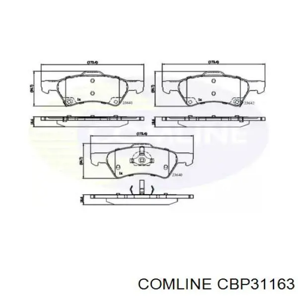 Передние тормозные колодки CBP31163 Comline