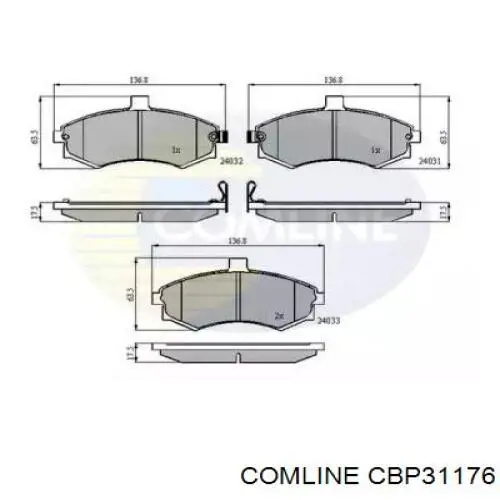 Передние тормозные колодки CBP31176 Comline