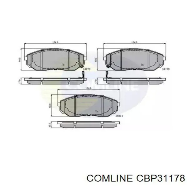 CBP31178 Comline sapatas do freio dianteiras de disco