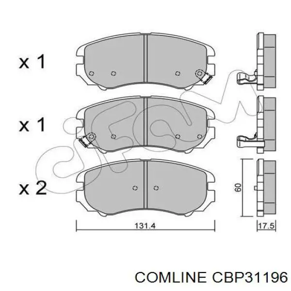 Передние тормозные колодки CBP31196 Comline