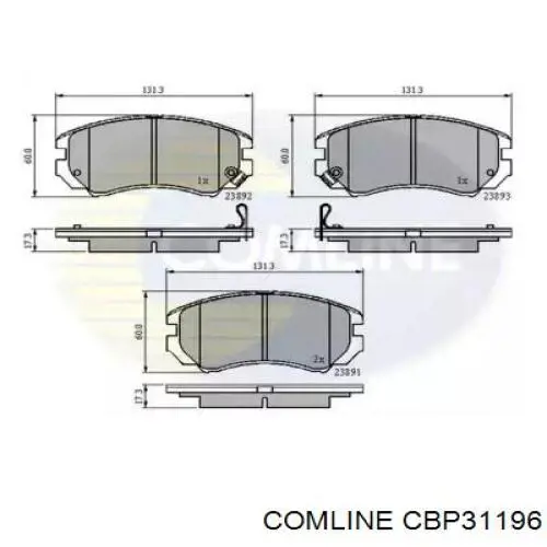 CBP31196 Comline sapatas do freio dianteiras de disco