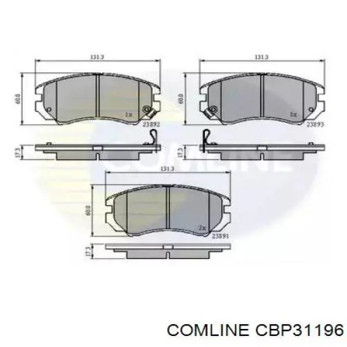 Колодки тормозные передние дисковые COMLINE CBP31196