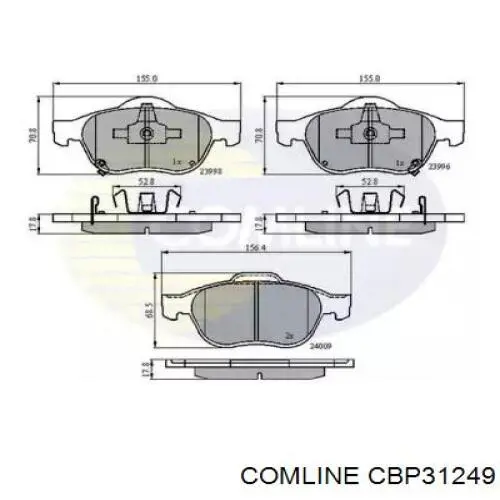 CBP31249 Comline колодки тормозные передние дисковые