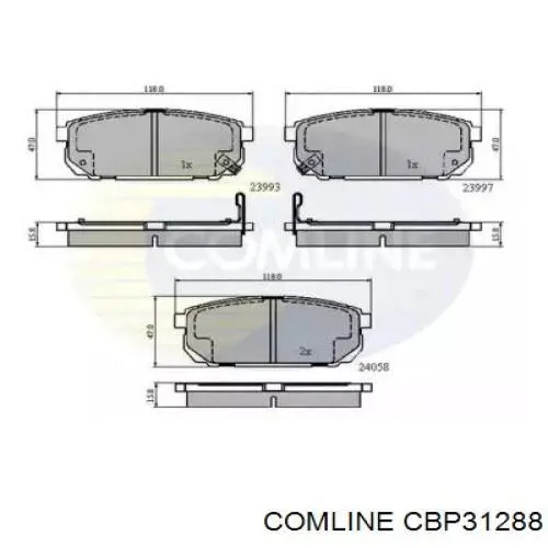 Задние тормозные колодки CBP31288 Comline